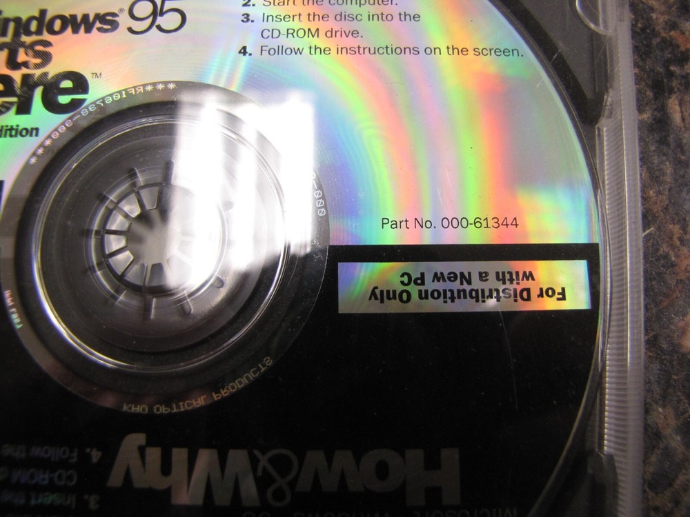 Vintage Microsoft Windows 95 CD-ROM How & Why CD-ROM - MD40