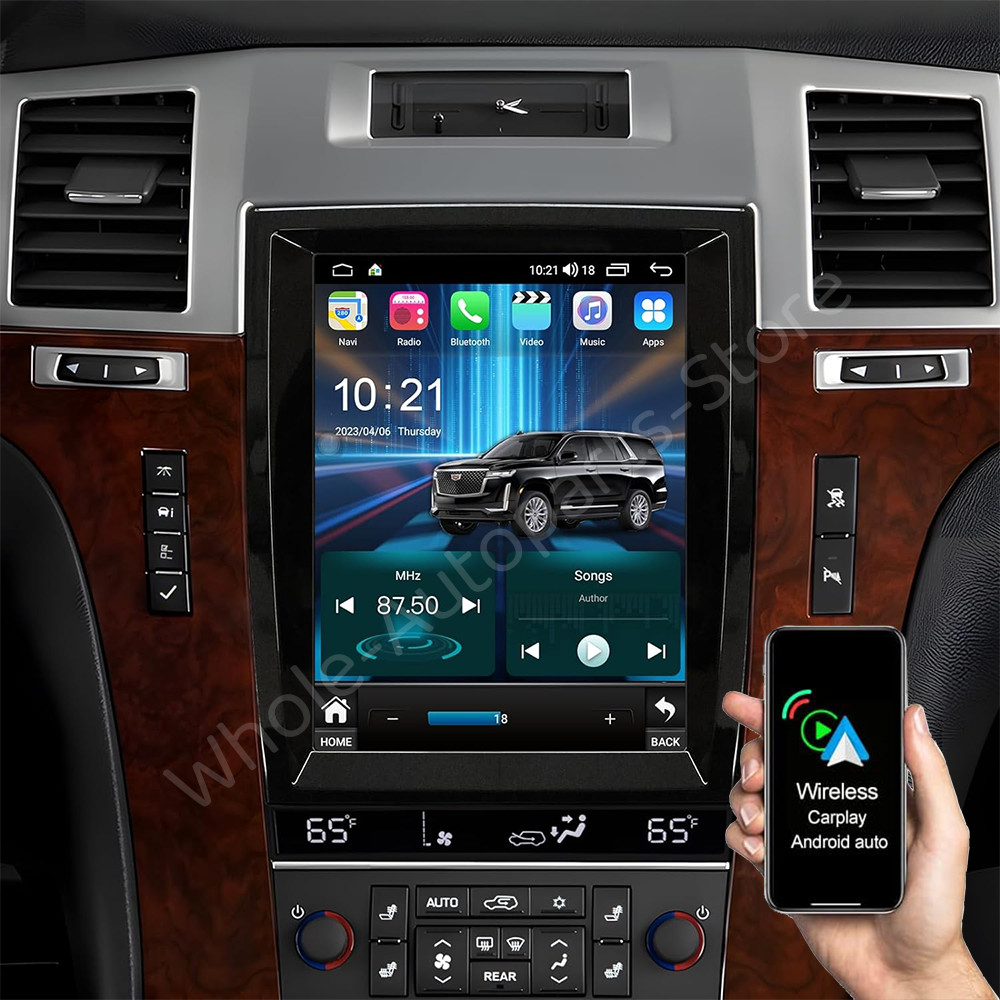 Radio For 2007-2014 Cadillac Escalade Apple CarPlay Android Auto 13 GPS SWC WiFi