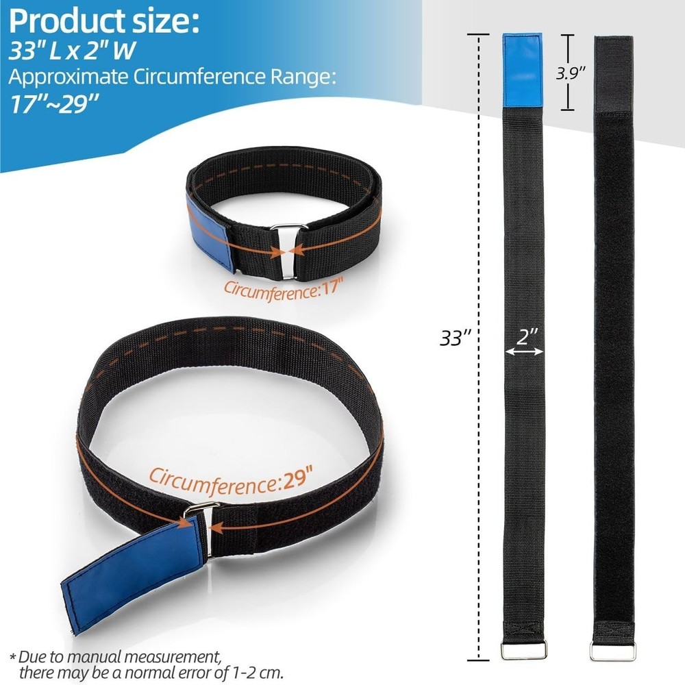 High-Strength Adjustable Ladder Straps, 4-Pack 33''x2'' with Hook & Loop Closure