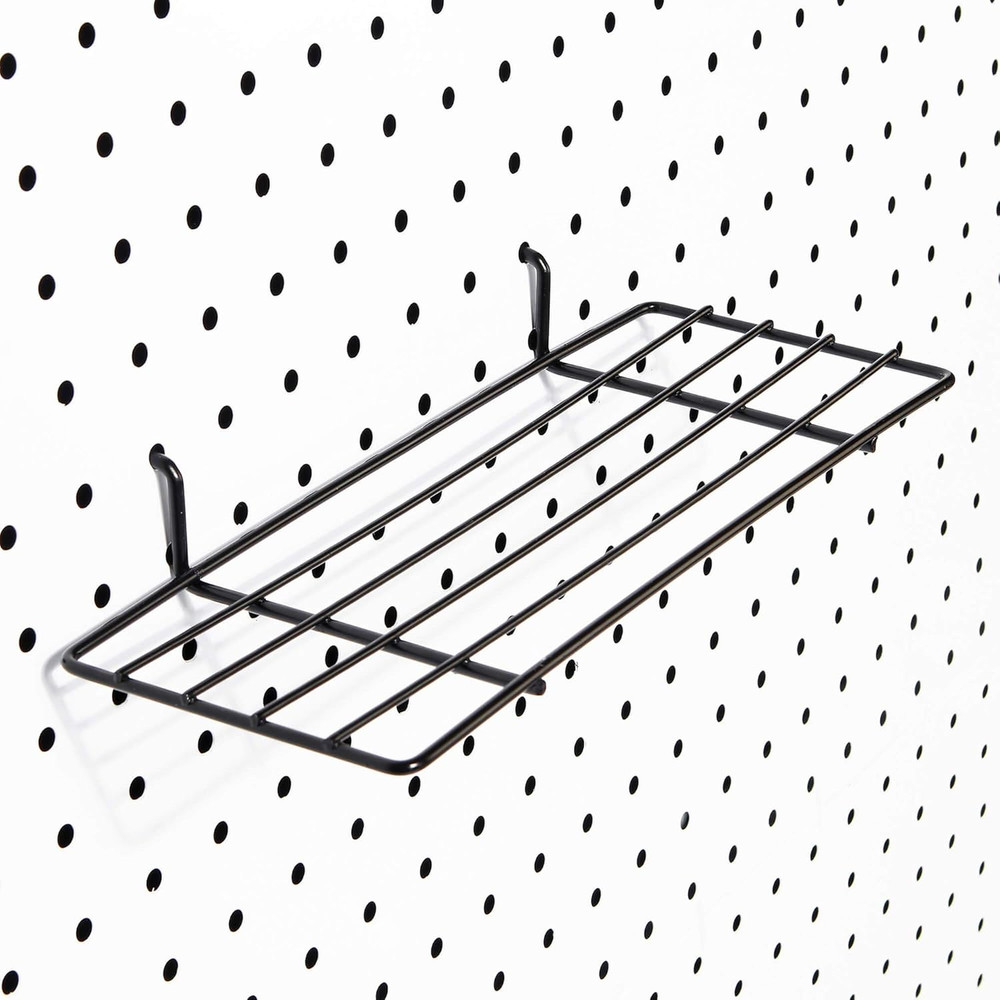 Pegboard Hooks, Peg Board Shelf, for Support Various Tools, 4 Packs, Black
