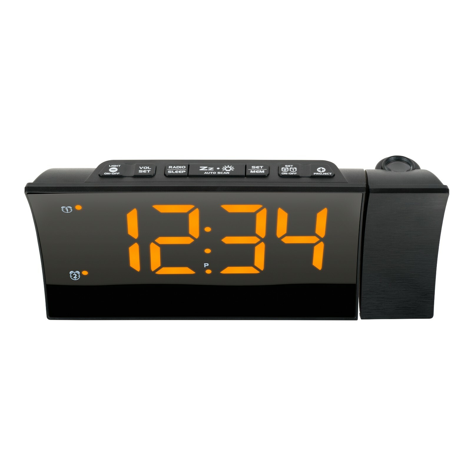 817-83957 La Crosse Technology Curved LED Projection Alarm Clock with FM Radio