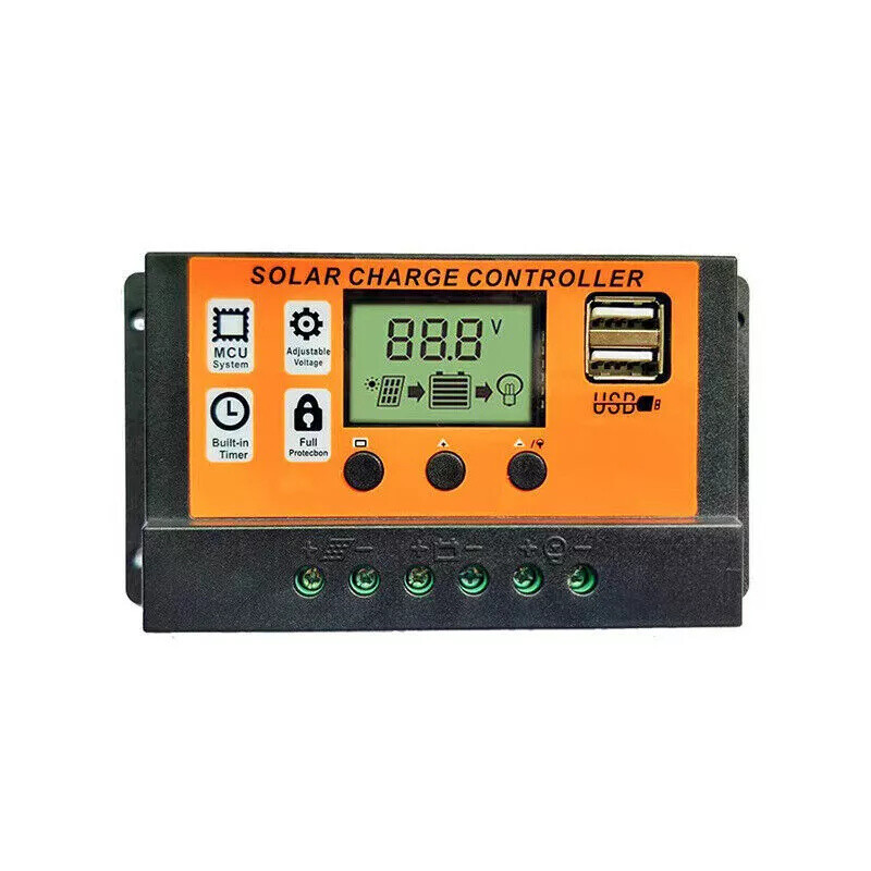 100A PWM Solar Charge Controller 12V/24V Auto Tracking - Solar Panel Regulator