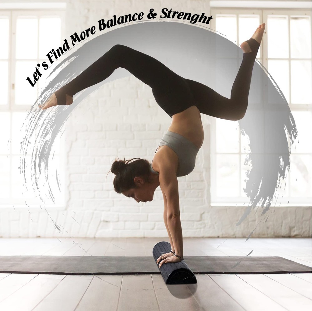 Yes4All High-Density EPP Half Round Back Roller Foam, roller, Black