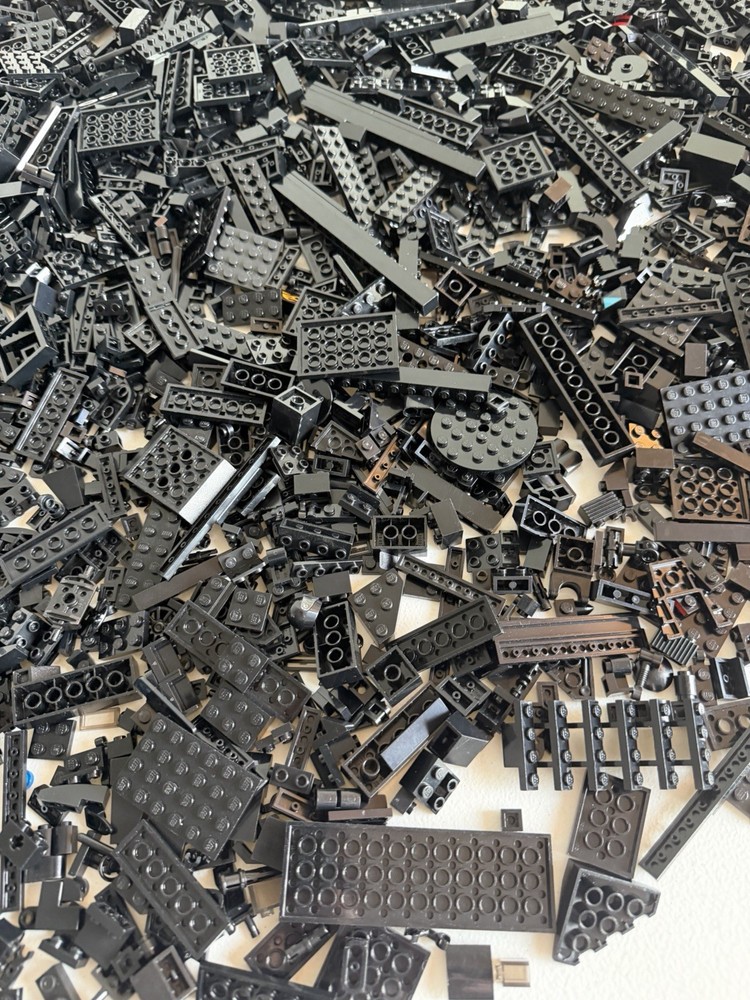 4 lb Lego Bulk Lot Black Colored Mix Bricklink MOC Bricks Assorted