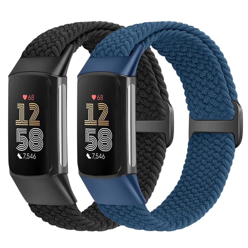 VNDAPT Elastic Braided Bands Compatible with Fitbit Charge 5/Fitbit Charge 6 ...