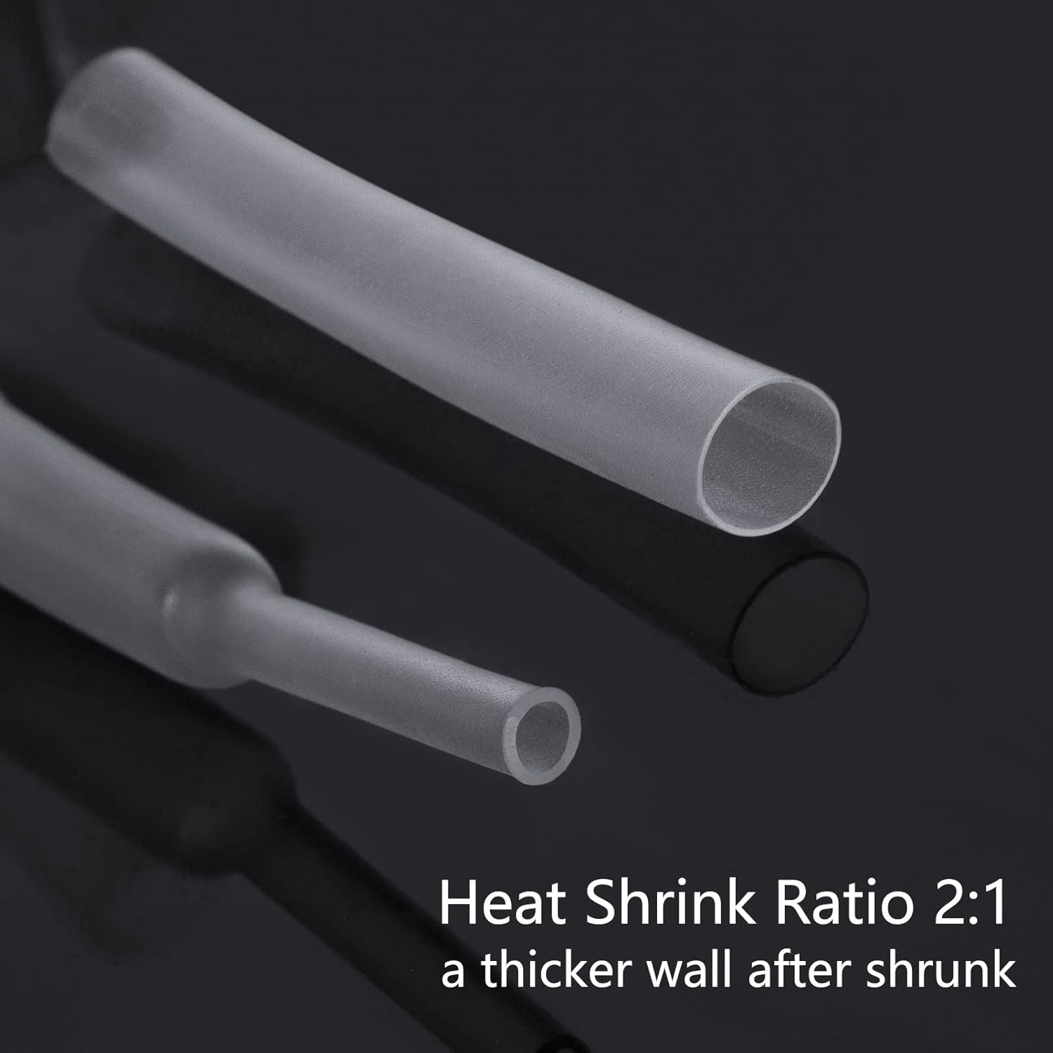 324 Pcs Clear Heat Shrink Tubing Assortment Cable Wrap Kit Transparent Tube Set