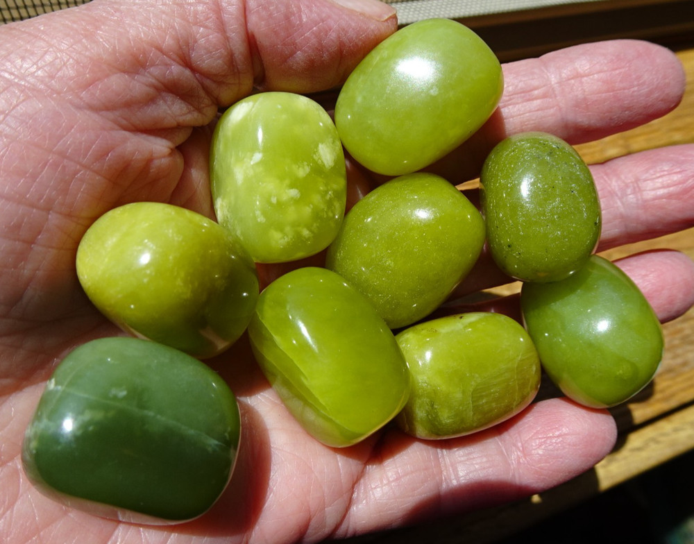 Serpentine - 9 Medium Tumbled Stones rt132b