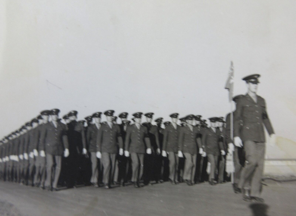 WWII Army Air Corps Aviation Cadets Marching Snapshot Photo Carlsbad AAF 1940s
