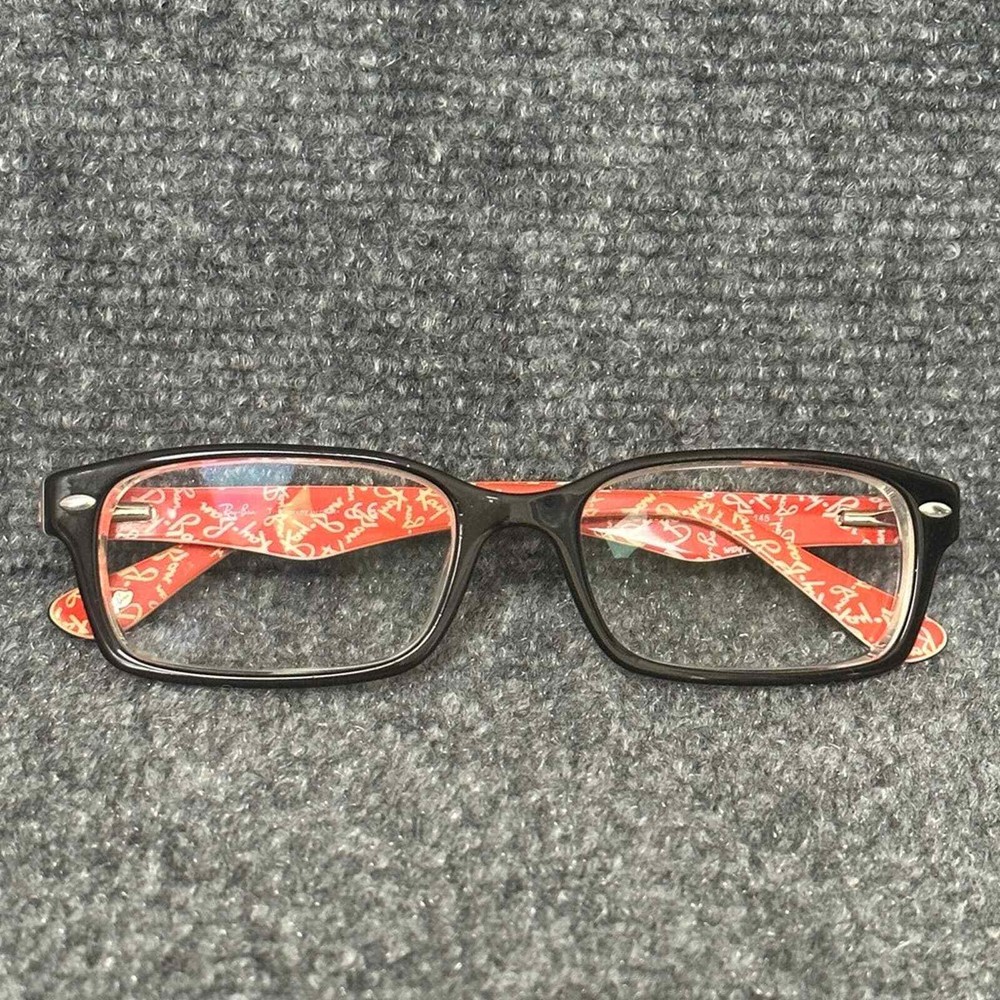 Ray-Ban Highstreet 5206 eyeglass frames case rectangle flex hinges black red