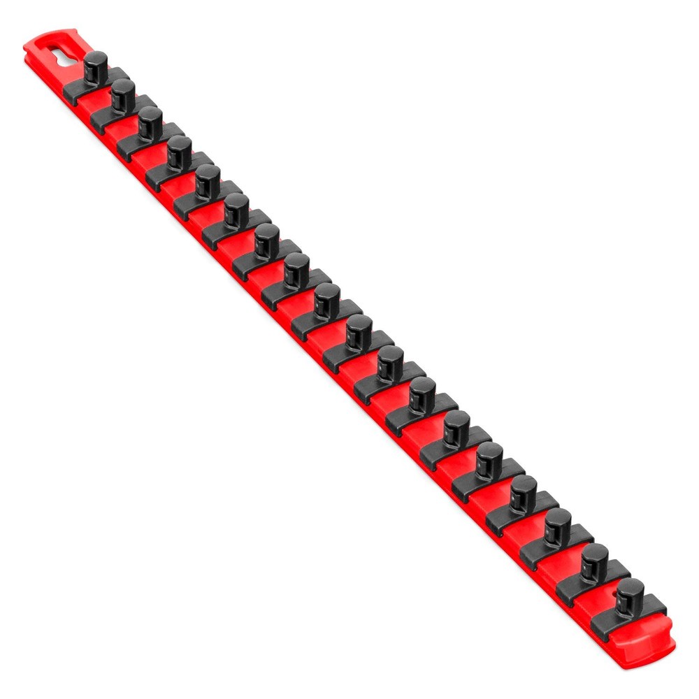 18-Inch Socket Organizer with 18 Twist Lock Clips for Efficient Storage