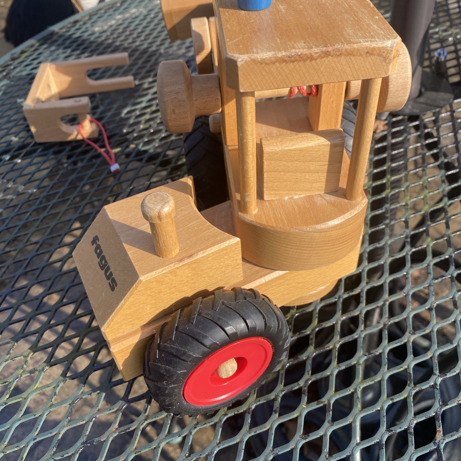 Vintage Fagus Early Production Front Loader w/Cab & Lifting Fork And Blue Guy