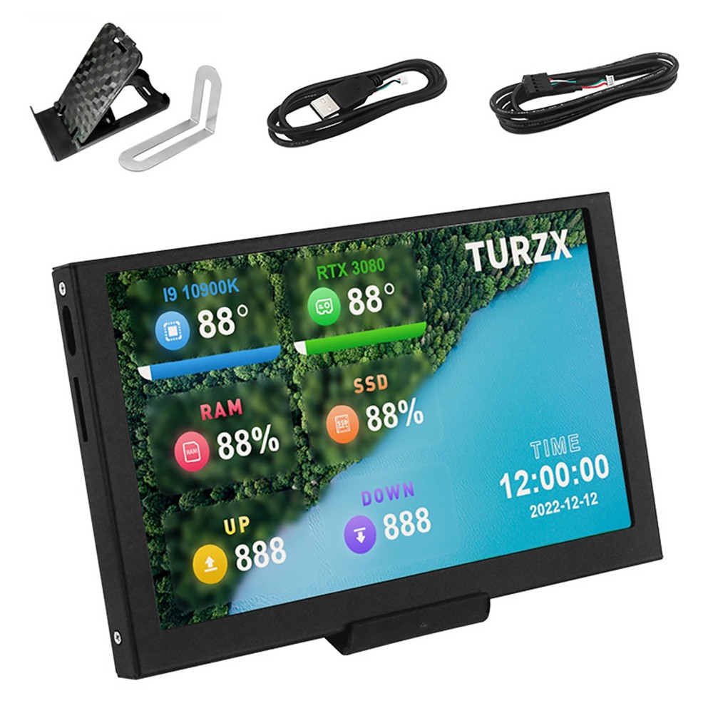 Black 5" USB Computer Secondary Screen CPU GPU RAM HDD PC Data Monitor Panel zz