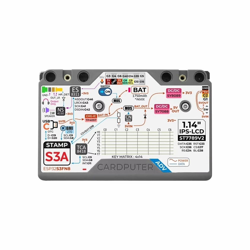 Cardputer Adv Version Portable Computer M5StampS3A Development Kit 12433