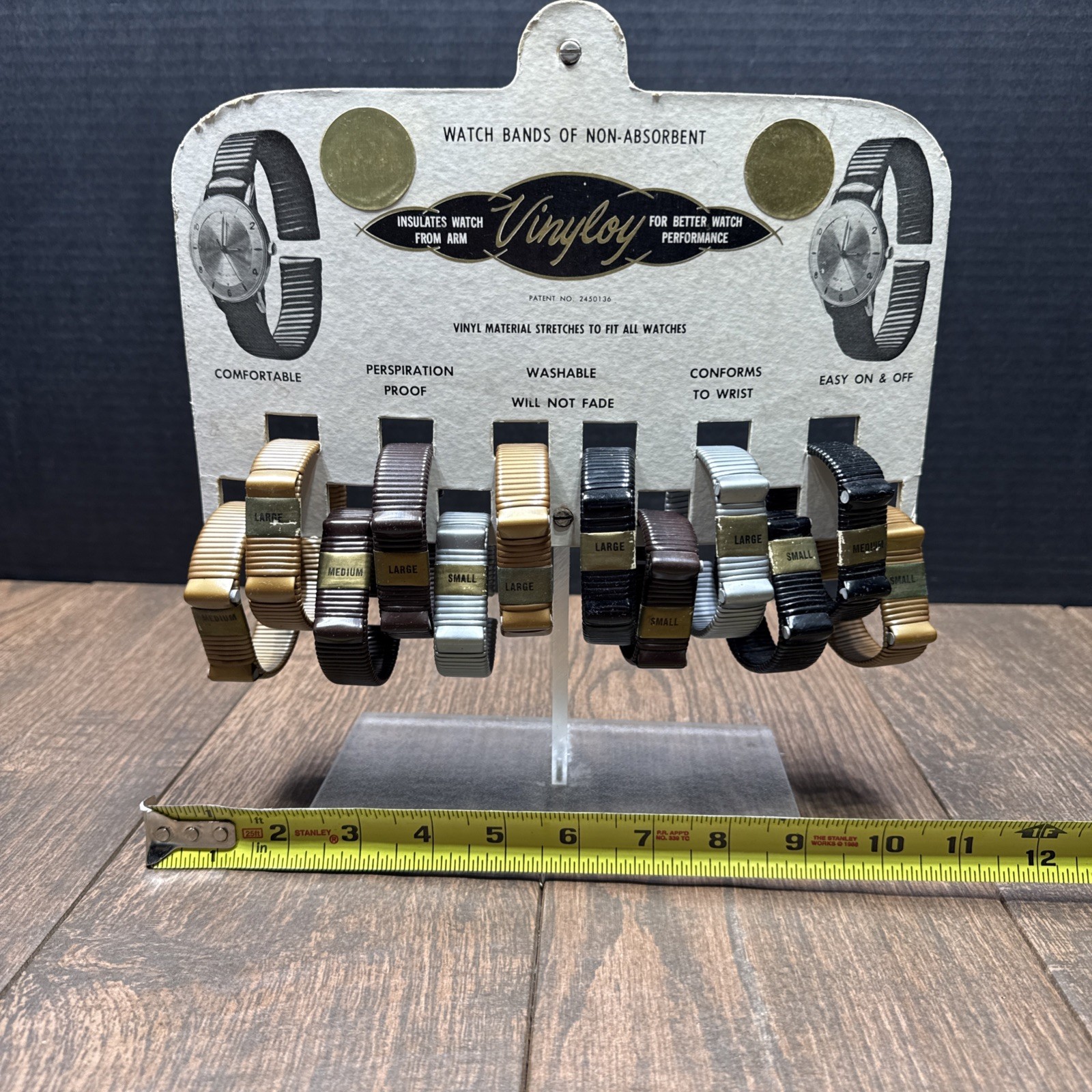 Vinyloy WATCH BAND Countertop Store Display with Watchbands / NOS / Advertising