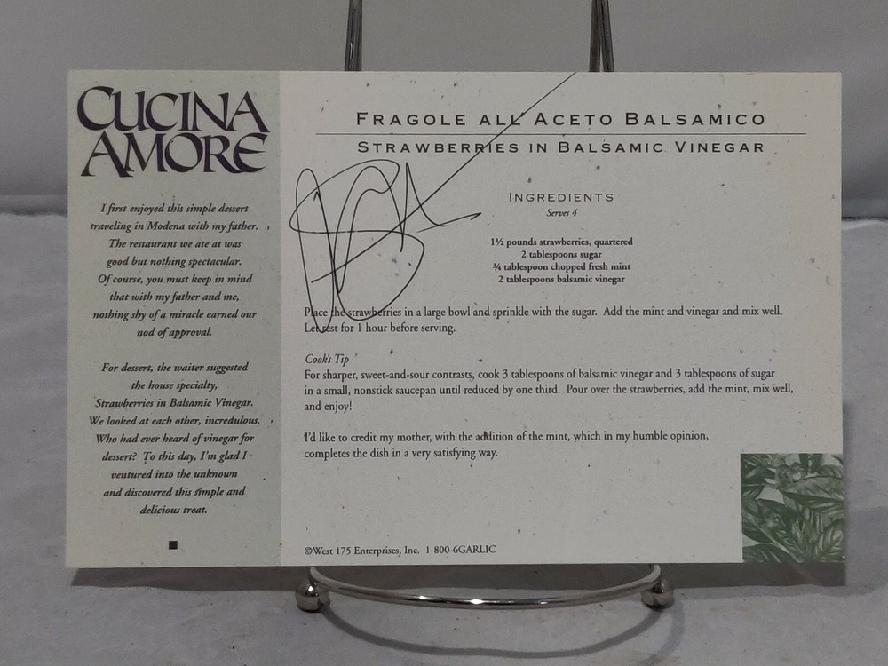 Nick Stellino SIGNED Autograph Ingredient Card