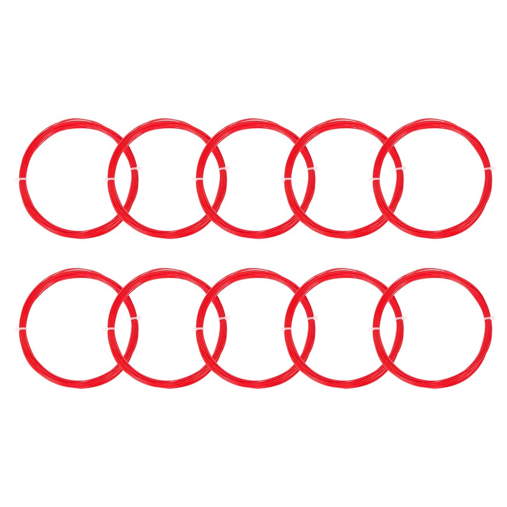 10M Badminton Racket Rope, 10pcs Durable Nylon Racket, Red