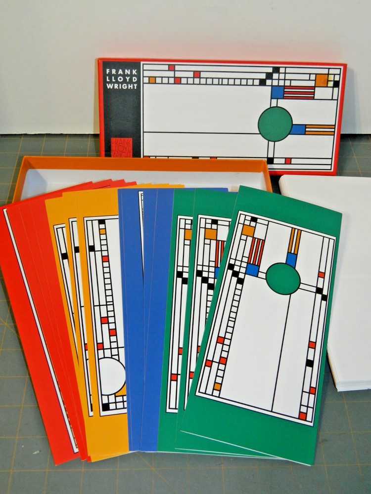 Frank Lloyd Wright Art Glass Window (15) Notecards Envelopes & presentation Box