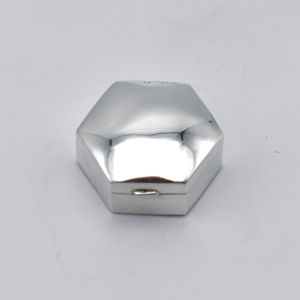 Vintage Solid Silver Hexagonal Pill Box Pot 1990