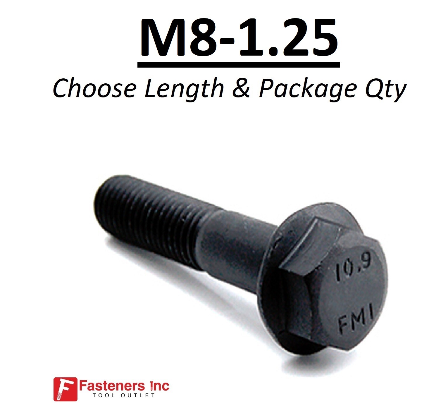 (Choose Length & Qty's) M8-1.25 Grade 10.9 Metric Flange Bolts Black Phos & Oil