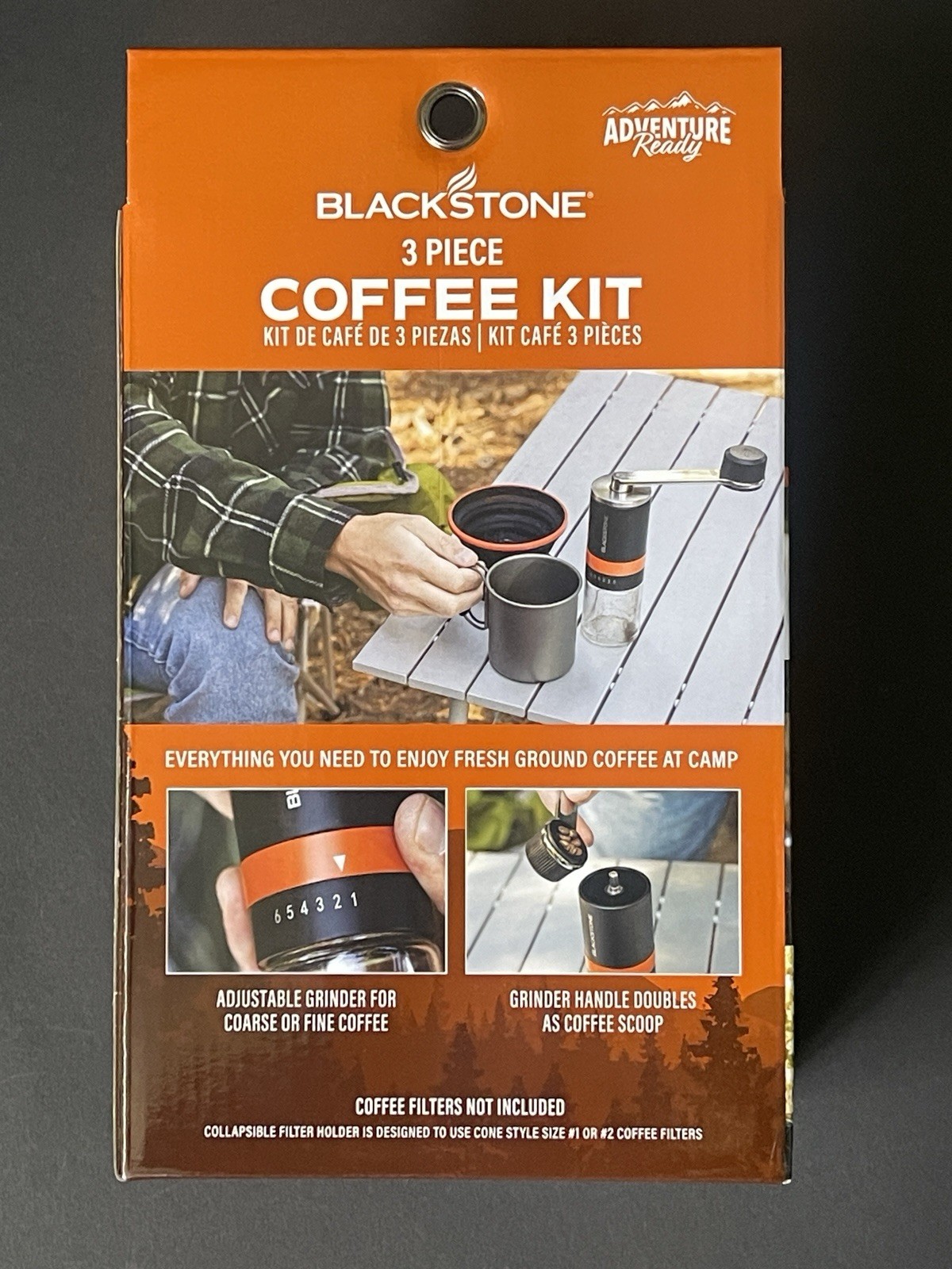 Blackstone 3 Piece Coffee Kit Adventure Ready Camping Grinder Filter Mug