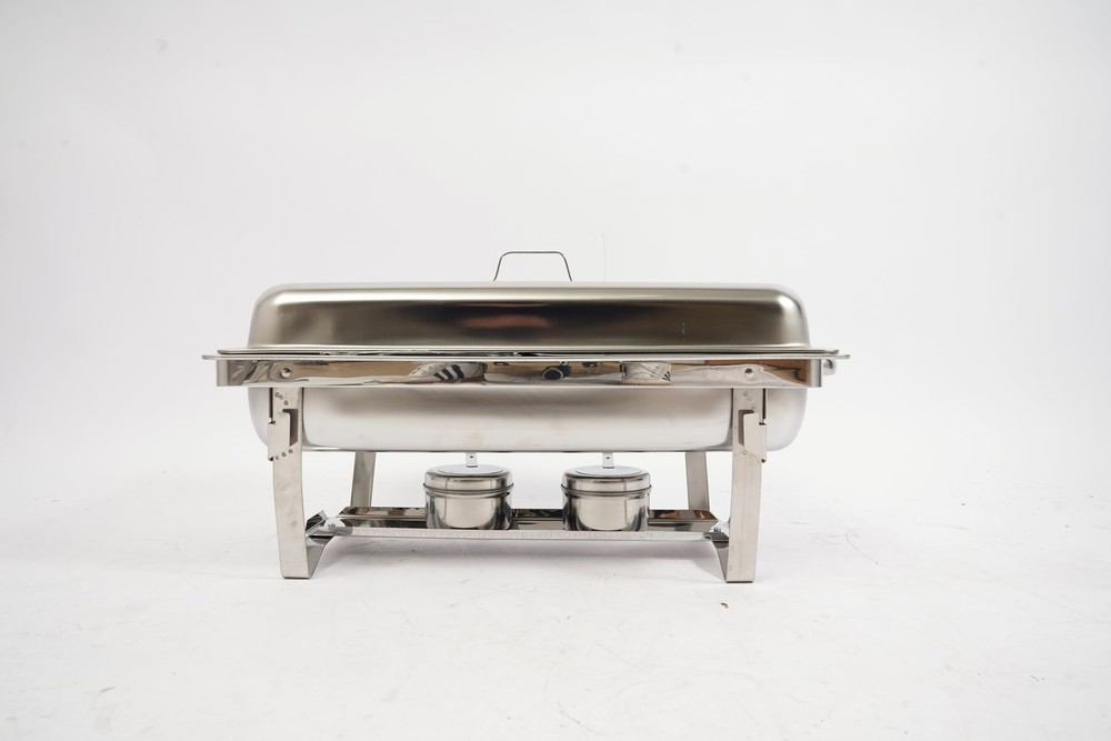 Folding Dining Stove Stainless Steel Chafing Dish Rectangular Food Warmer