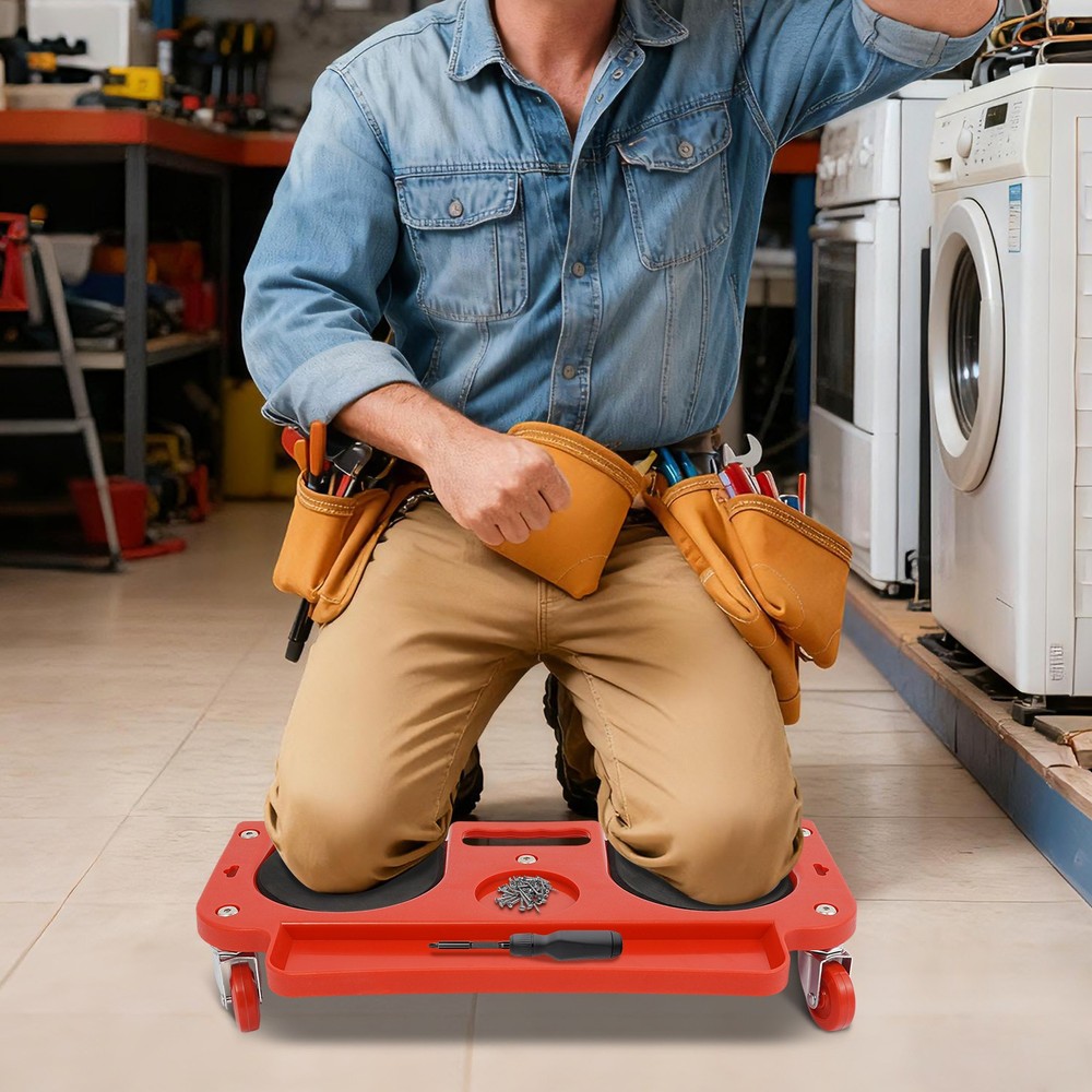 Construction Job Site Work Rolling Wheeled Pads Dolly Knee Pad Creeper Rollers