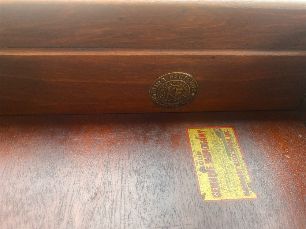 Very Nice Kling Antique Solid Mahogany Kneehole Writing Desk