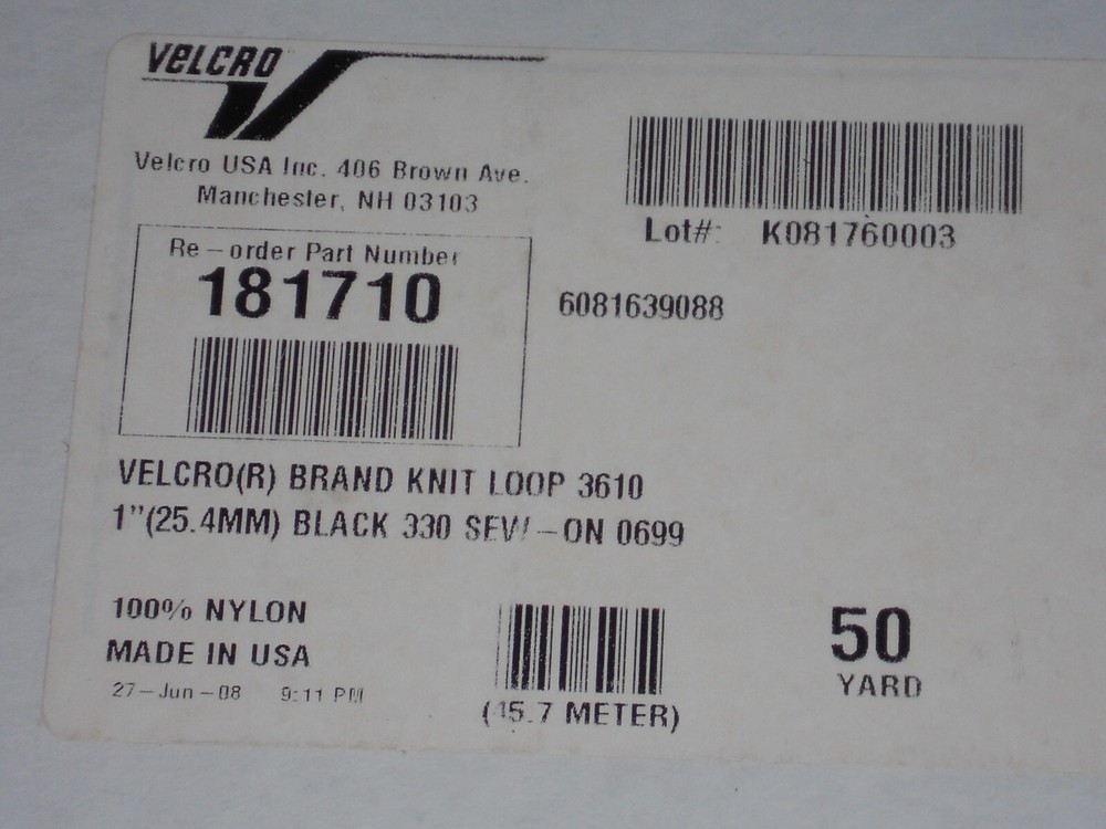Velcro Brand 1" Wide Hook and Loop Set SEW ON TYPE 2 YARDS