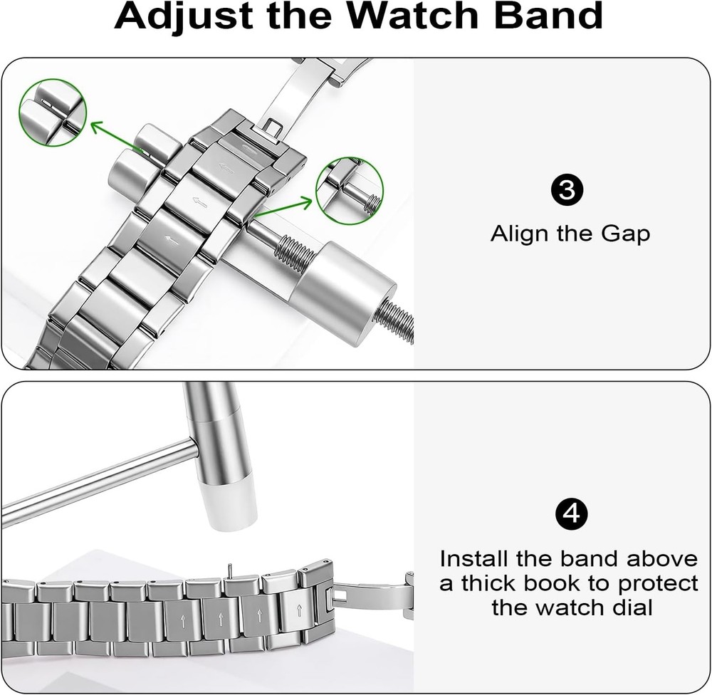Solid Watch Link Removal Kit, Tools to Adjust and Remove Bracelets，Watch Strap