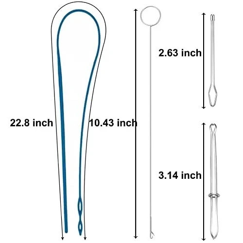 8 Pcs Sewing Loop Kit Drawstring Threader Flexible Loop Turner Hook Tweezers