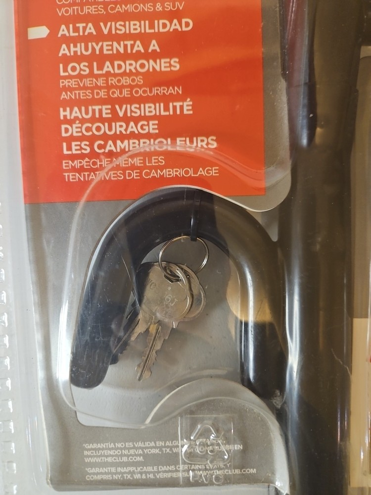 The Club 1234 Basic Steering Wheel Lock High Security Black Anti Theft Device