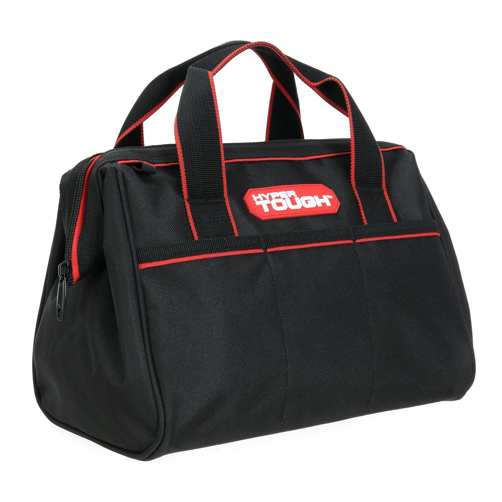 Hyper Tough 12-inch Polyester Tool Bag, with Full-Length Zipper and Double Strap