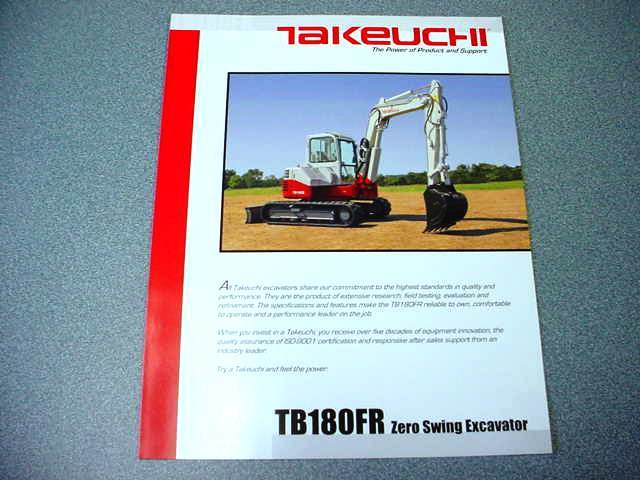 Takeuchi TB180FR Zero Swing Excavator Brochure