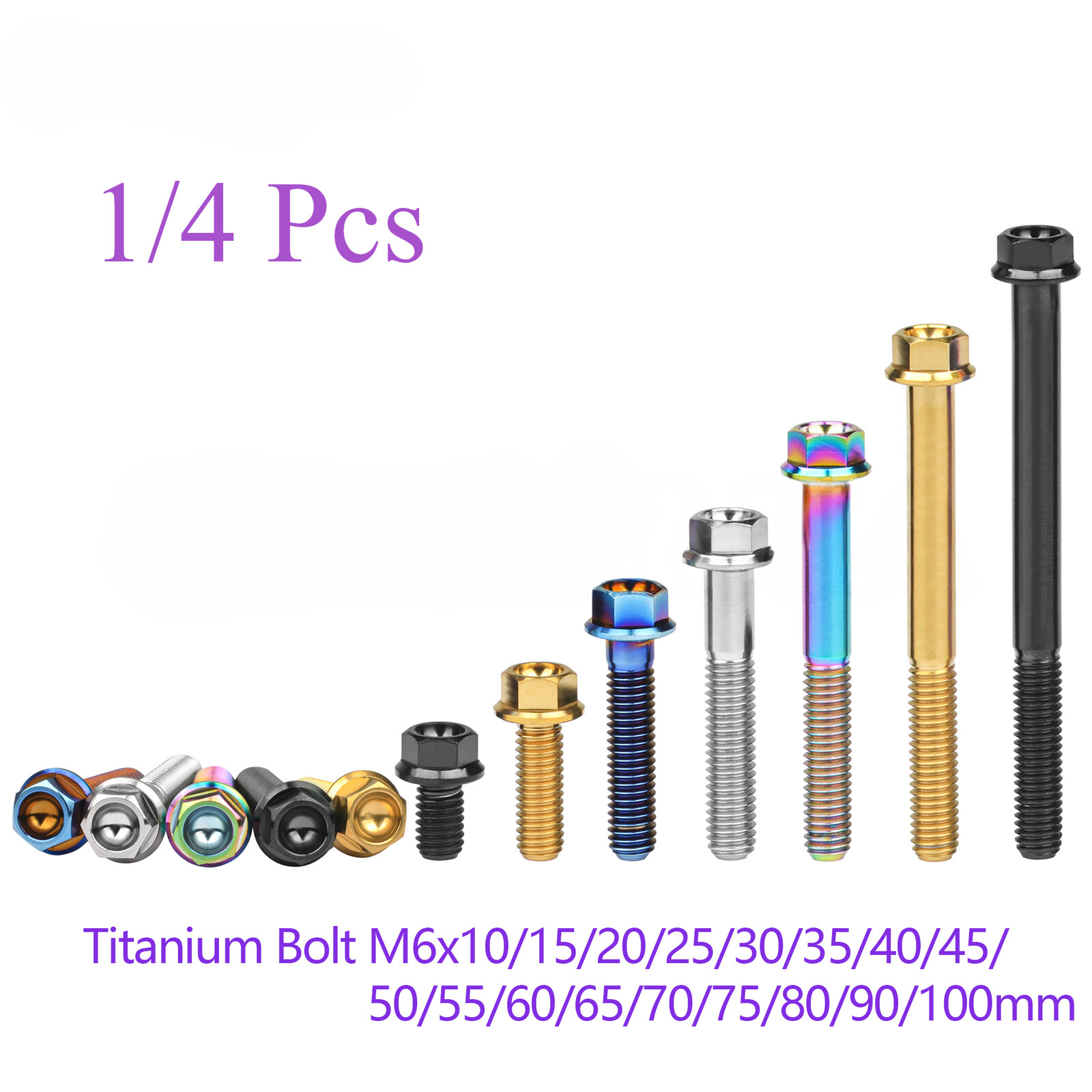 M6 Titanium Flange Bolt Hex Screw 10 15 2025 30 35 40 45 50 55 60 75 80 90 100mm