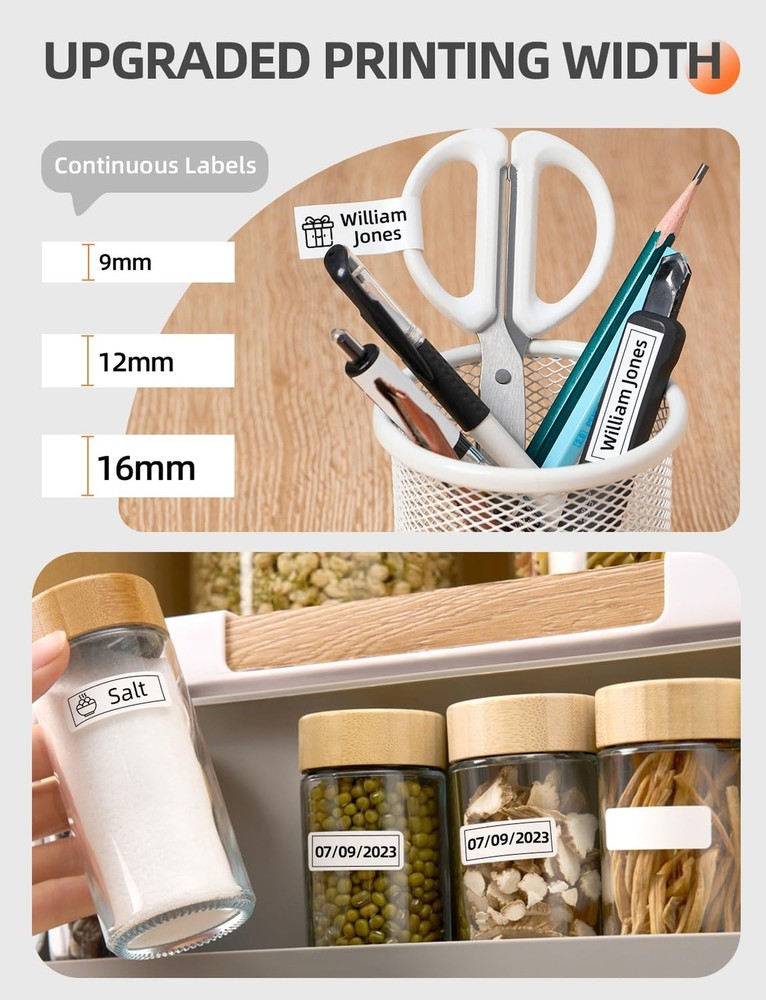 Makeid E1 Label Maker - Bluetooth Rechargeable Label Maker Machine - QWERTY K...