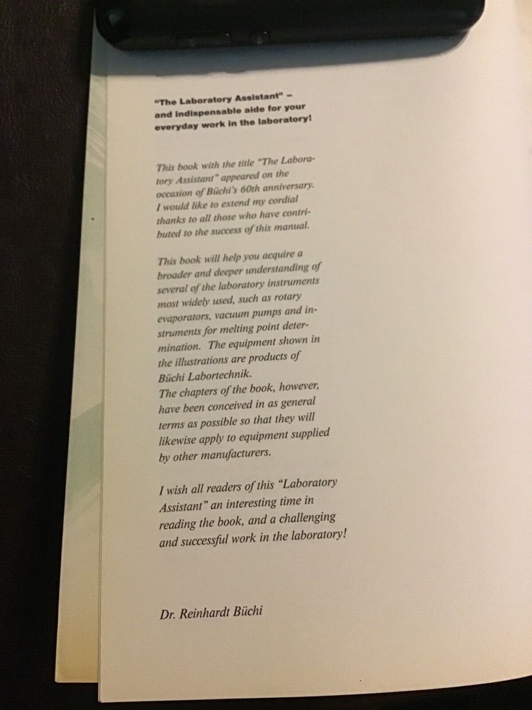 Buchi The Laboratory Assistant - Instruction Manual/User Guide, Second Edition