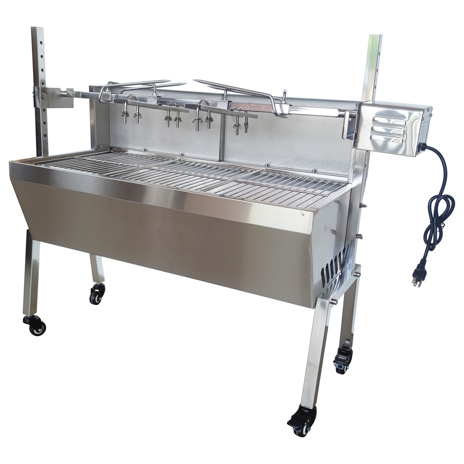 35" BBQ Grill Pig Whole Lamb Grill Motor Rotisserie Kit Electric Spit Roaster