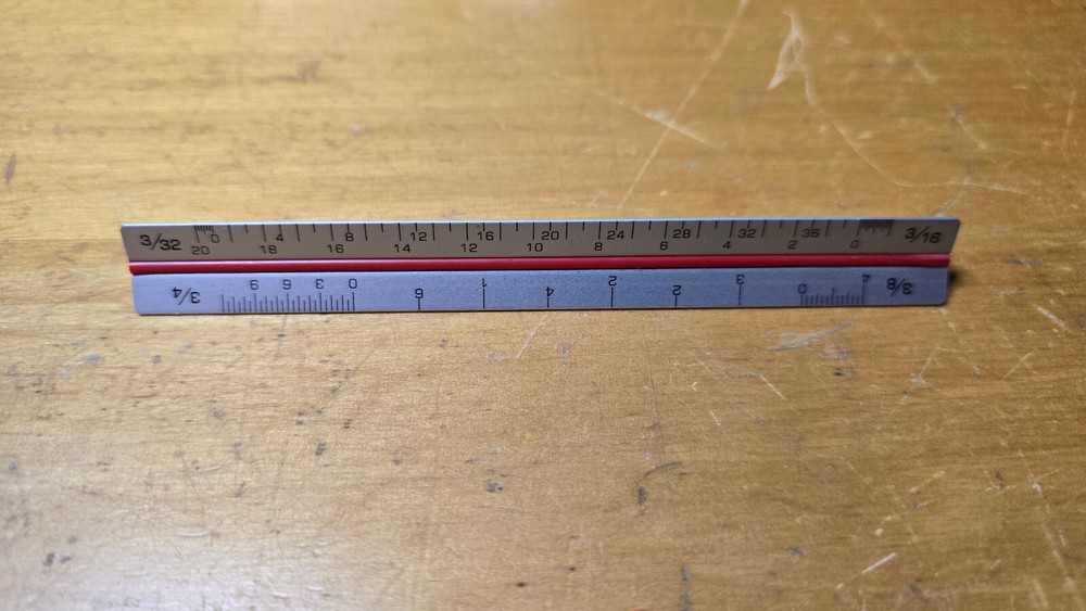 Alvin - 30ATS - Mini Aluminum Architect Triangular Scale Ruler - NEW