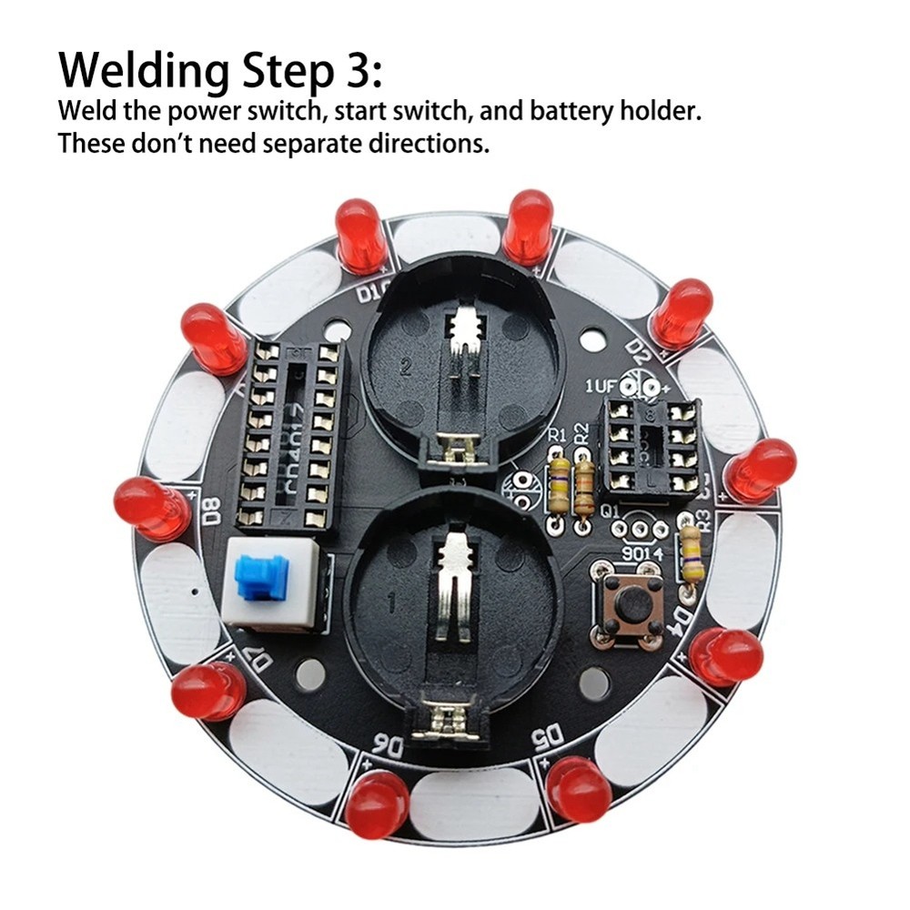 Turntable LED Light DIY Electronic Kit Welding Project Training Module DIY2724