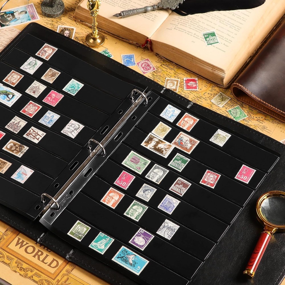 Standard Stamp Collecting Pages, 5 Sheets with 10 Pages and 9 Hole Compatibility