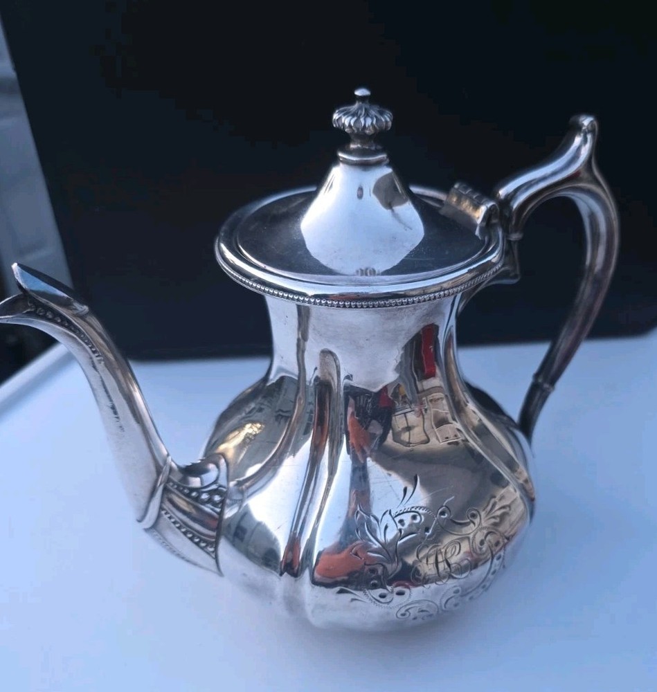 Vintage Superior Silver Co. Quadruple 4007 Teapot 8" Tall Approx