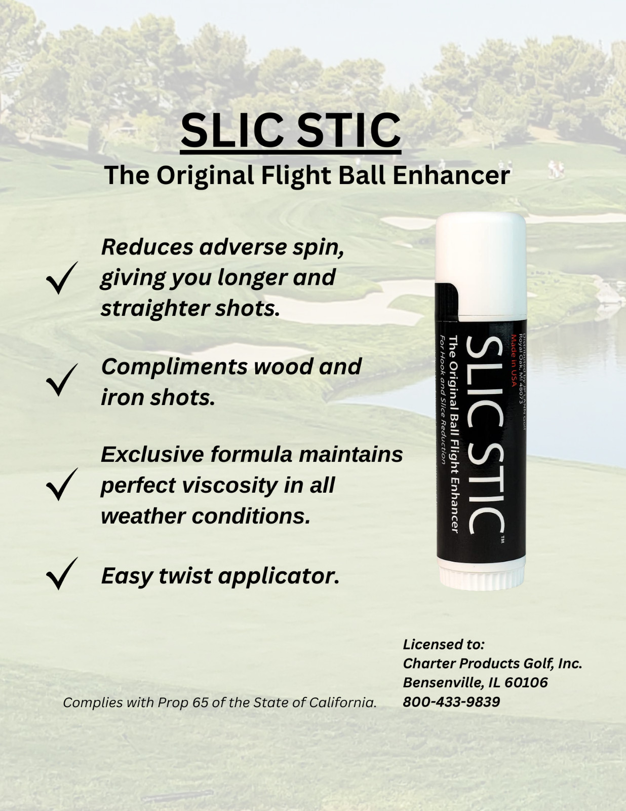 The Original and Best Slic Stic - Anti-Slice / Hook Spin Reduction Stick