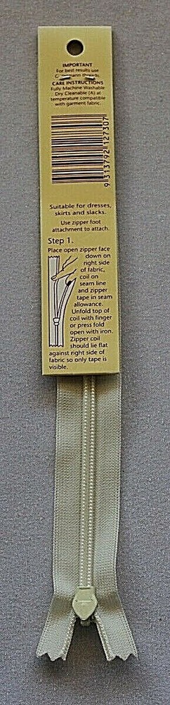 Birch 18cms (7") Cream Polyester Invisible Zipper