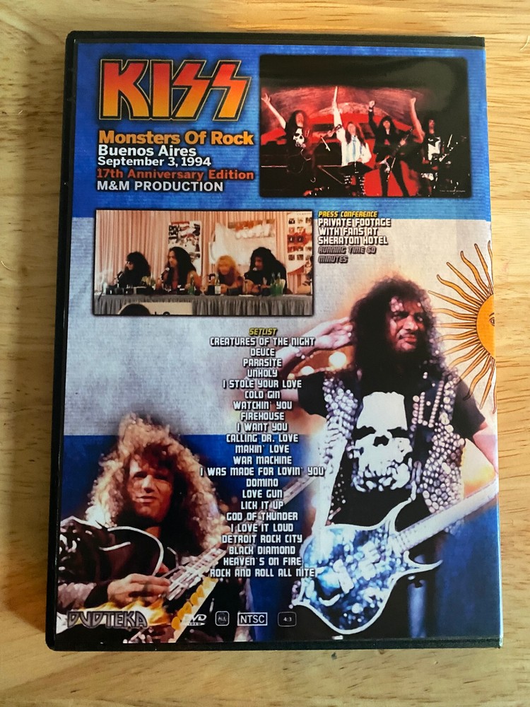 KISS - Live in Argentine 1994 DVD Gene Simmons Paul Stanley Bruce Kulick Carr