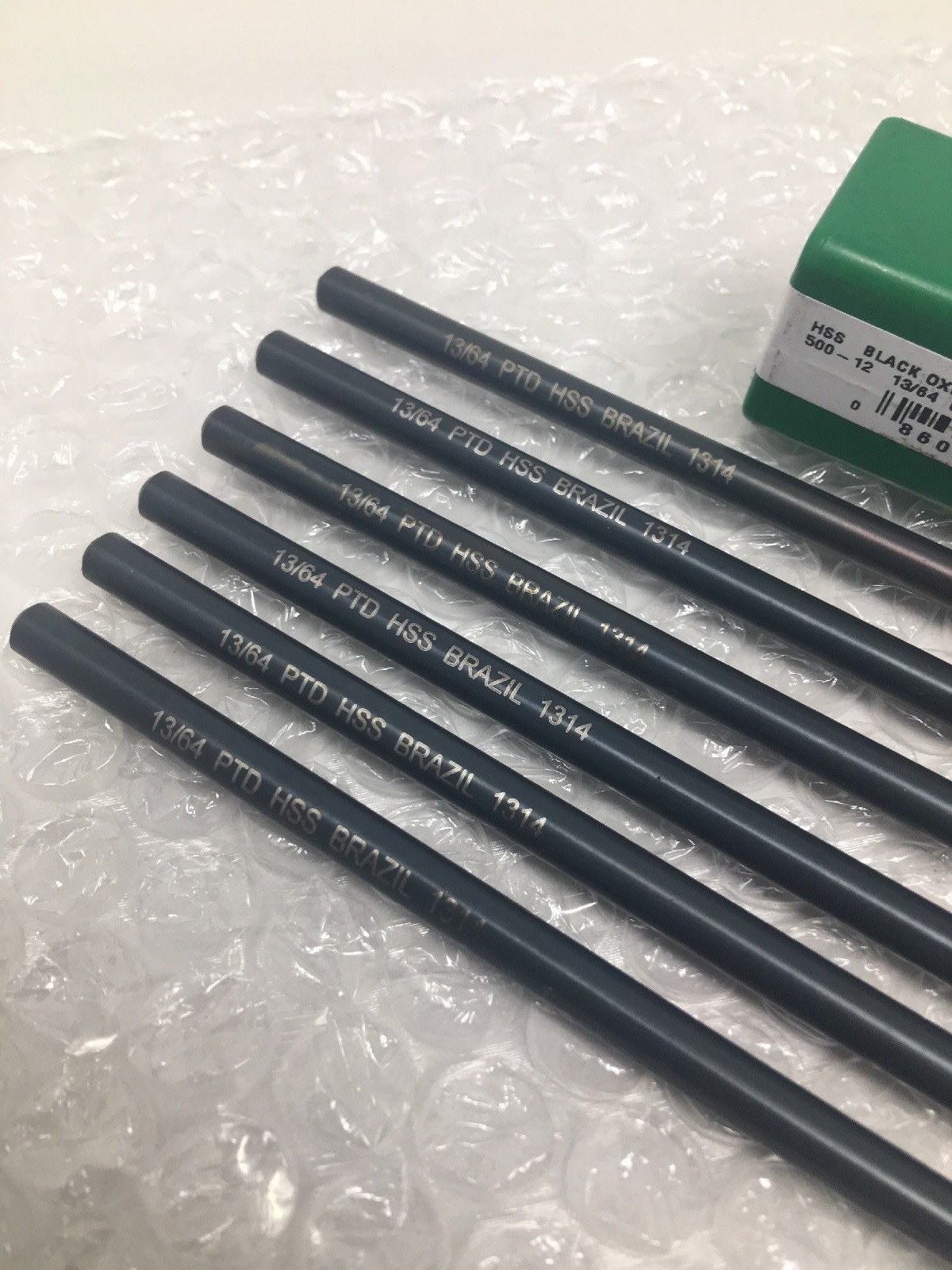 (6) PTD 13/64" Extra Long 12" Length Aircraft Extension Drill Bits, Black Oxide