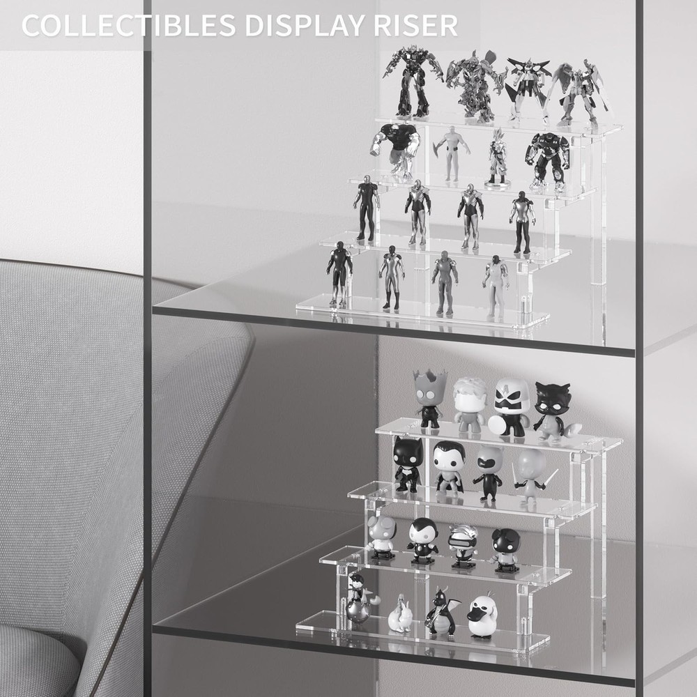 Kcrystenia Perfume Organizer Stand, 4 Tier Display Riser Shelf Clear