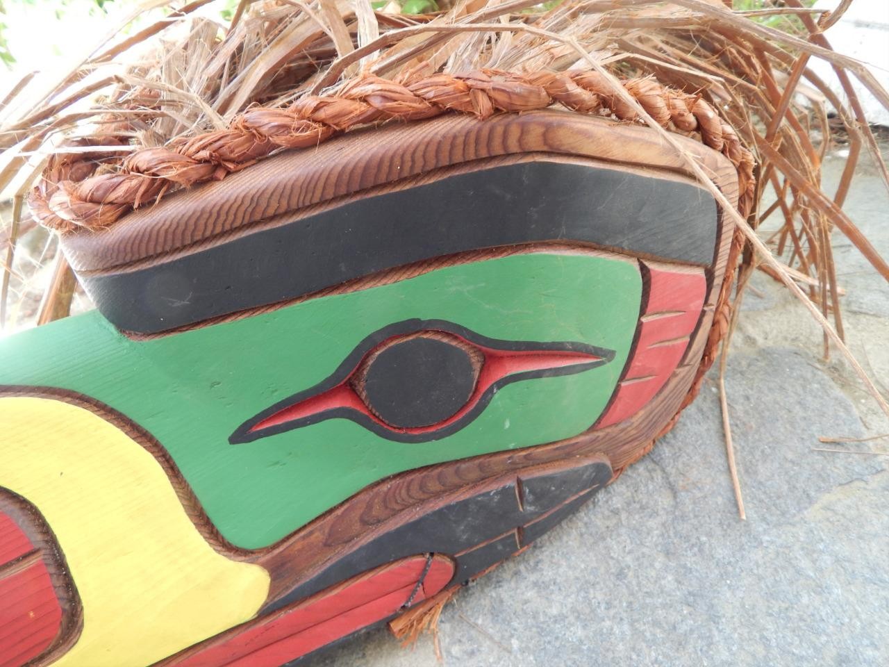 LARGE NW SQUAMISH INDIAN CANADA SGND ARTICULATED EAGLE MASK KURTIS ANTONE XLNT !