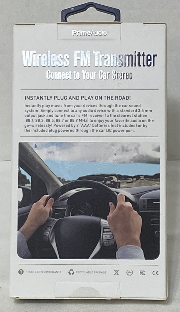 New Prime Audio Wireless FM Transmitter Car Stereo Music For iPhone Android