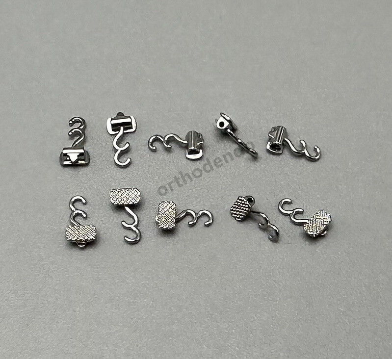 10pc/bagDental Orthodontic Crimpable Hooks Multi-Function Long Curved Left Right