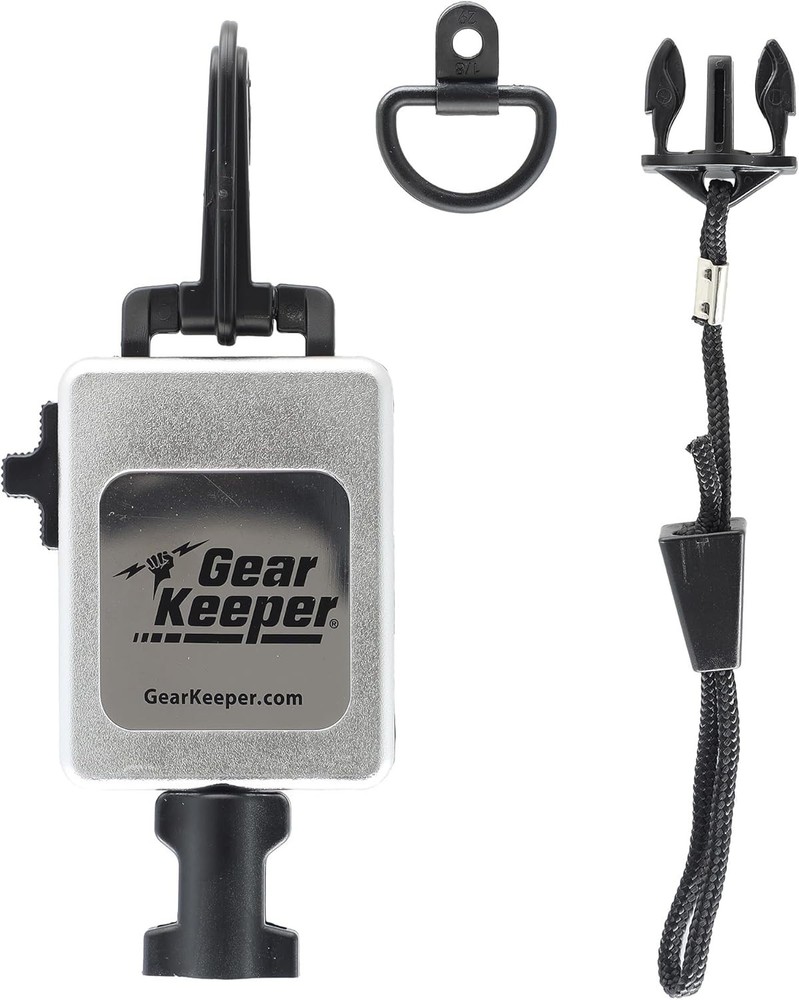 Retractable CB Mic Holder with Adjustable Lanyard & Mounting Hardware - Chrome